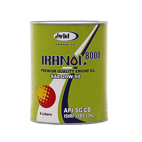 روغن موتور ایرانول ۸۰۰۰ SG 20W-50 حجم 4 لیتر